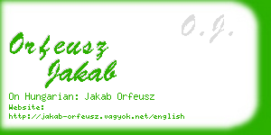 orfeusz jakab business card